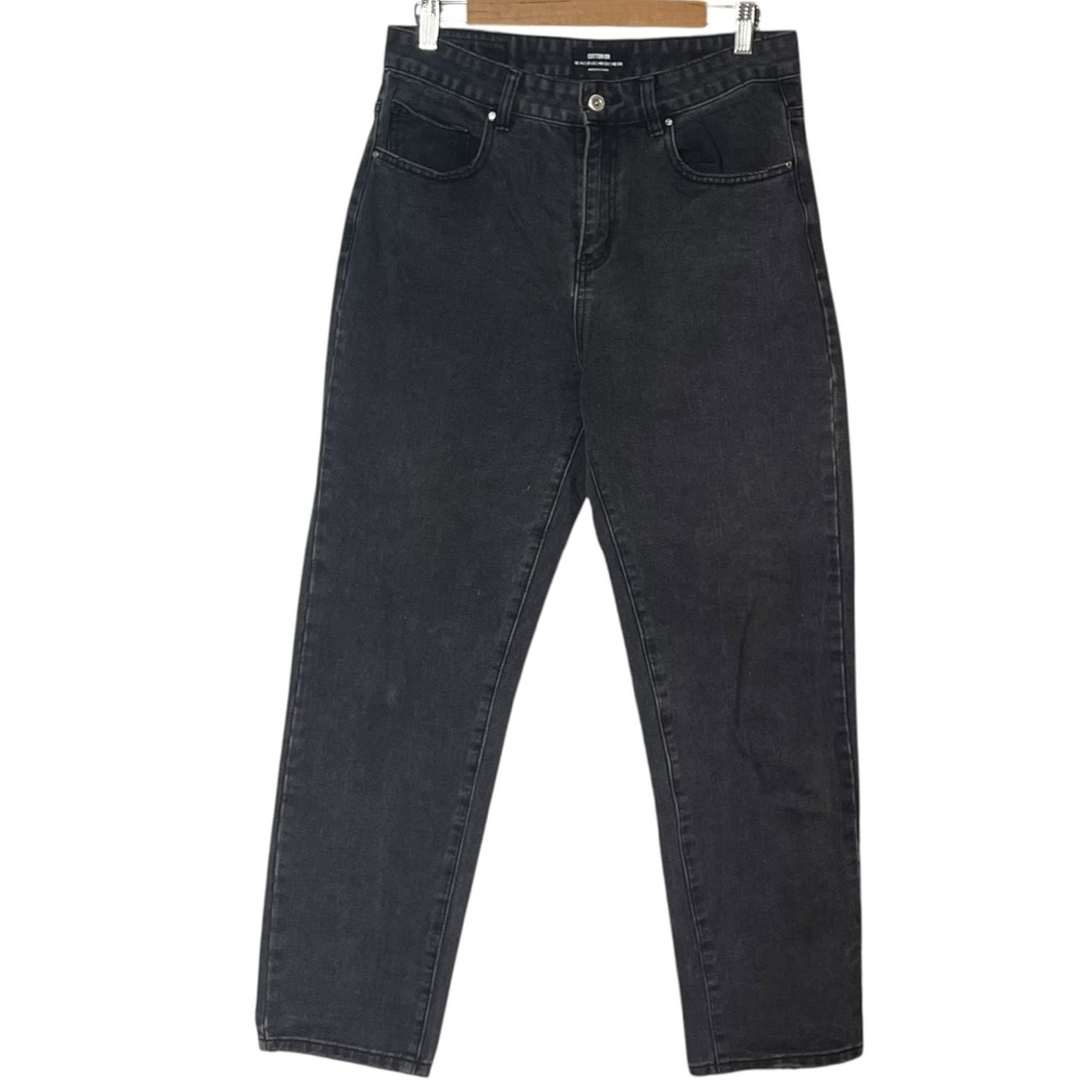 Cotton On Black Denim High Rise Mom Jeans Size 8 90s Tapered